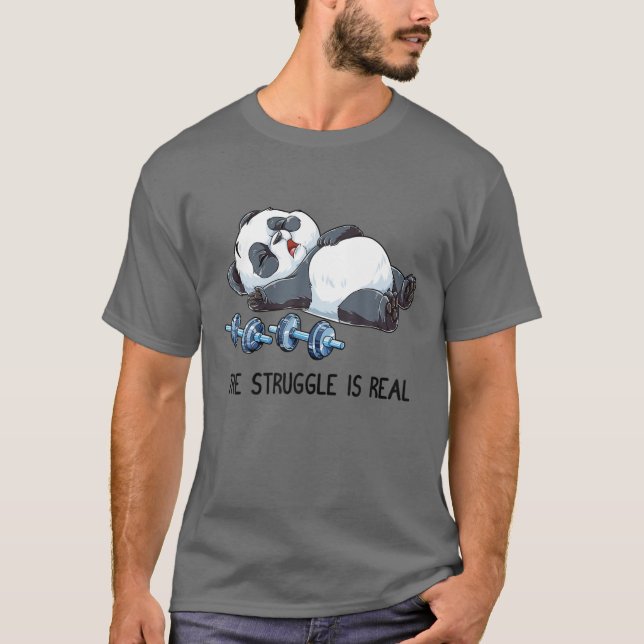 T-shirt Panda La Lutte Est Véritable Forme De Poids G (Devant)
