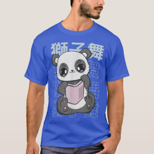 T-shirt Panda Lecture Livre Oear Anime Japon Kanji Librari