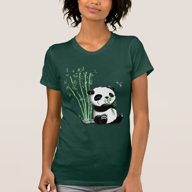 T-shirt Panda mangeant le bambou (Devant)
