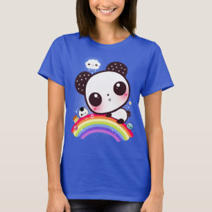 T-shirt Panda mignon avec la nourriture de kawaii sur