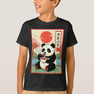 T-shirt Panda Mignon Mangeant Des Ramen Nouilles Anime Jap