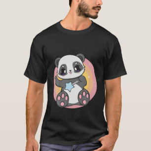 T-shirt Panda mignonne avec bébé jouet Rattle Kawaii ours
