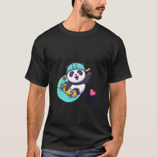 T-shirt Panda moderne Jaune et verte