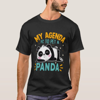 T-shirt Panda Mon agenda est de caresser un ours panda