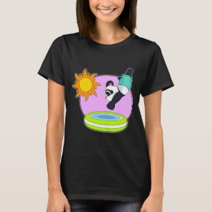 T-shirt Panda Nageant Piscine Été