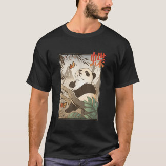 T-shirt Panda ours japonais papillon Japon animal nature