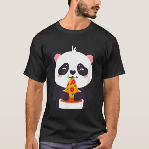T-shirt Panda Ours Manger Pizza