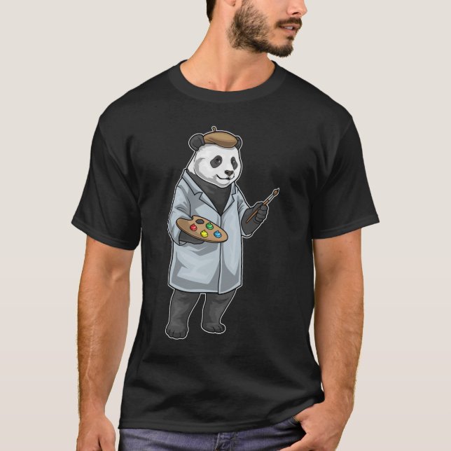 T-shirt Panda Painter Paintbrush Painting (Devant)