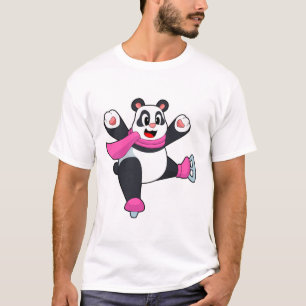 T-shirt Panda Patinage sur glace Patins sur glace