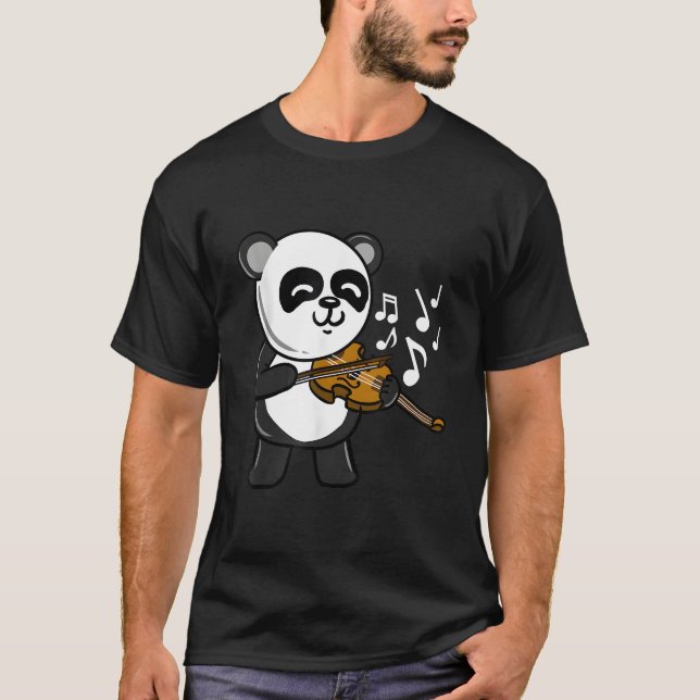T-shirt Panda Playing Violin (Devant)