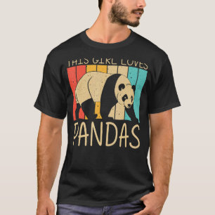 T-shirt Panda Pour Filles Femmes Panda Ours Animal