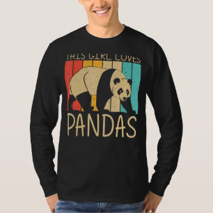 T-shirt Panda Pour Filles Femmes Panda Ours Animal