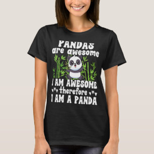 T-shirt Panda Pour Hommes Femmes Garçons Filles Panda Ours