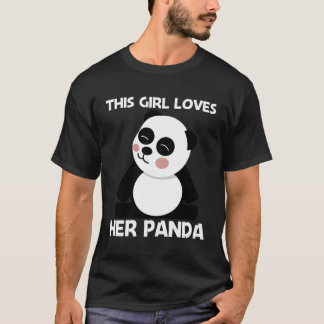 T-shirt Panda Pour Maman Boeuf Blanc Noir
