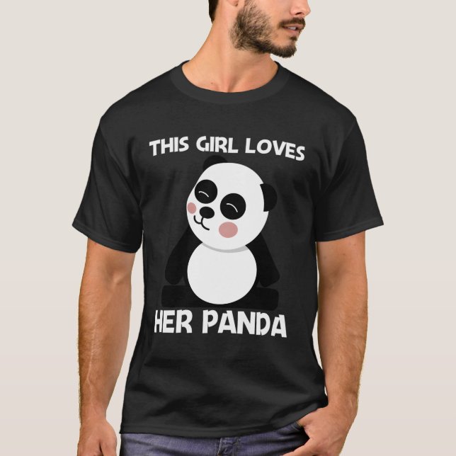 T-shirt Panda Pour Maman Boeuf Blanc Noir (Devant)