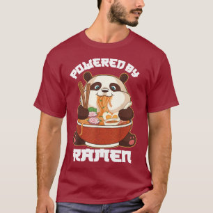 T-shirt PANDA POWEREE PAR RAMEN   Ramen mangeant Panda gra
