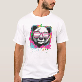 T-shirt Panda Queer Avec Lunettes De Soleil