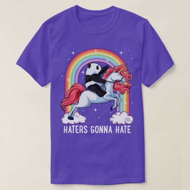 T-shirt Panda Riding Unicorn Les Détenteurs Vont Détester  (Design devant)