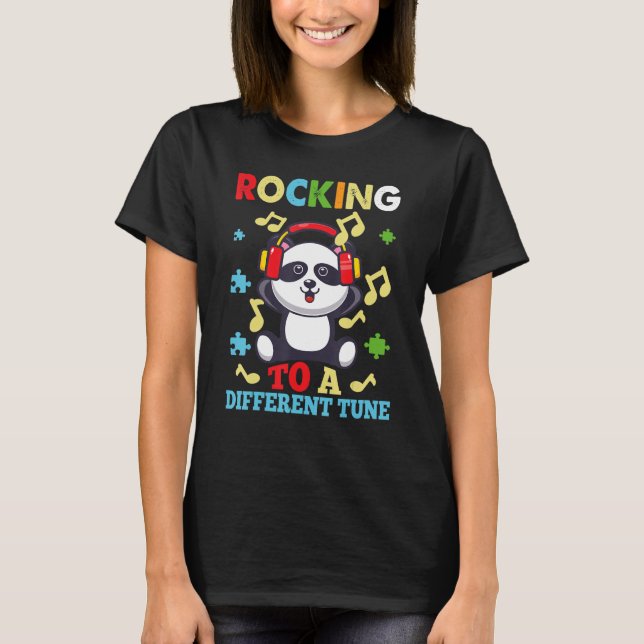 T-shirt Panda Rocking À Une Autre Sensibilisation sur l'au (Devant)