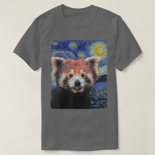 T-shirt Panda rouge couleur étoile (Design devant)