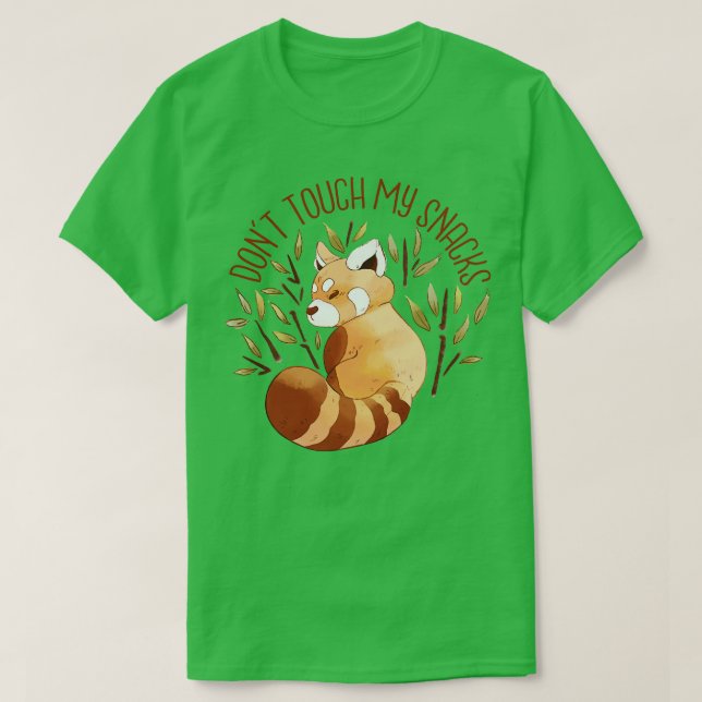 T-SHIRT PANDA ROUGE CUTE ANIMAL NE TOUCHE PAS MES SNACKS (Design devant)
