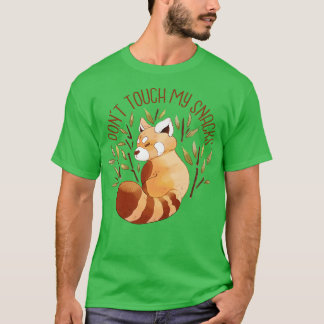 T-SHIRT PANDA ROUGE CUTE ANIMAL NE TOUCHE PAS MES SNACKS