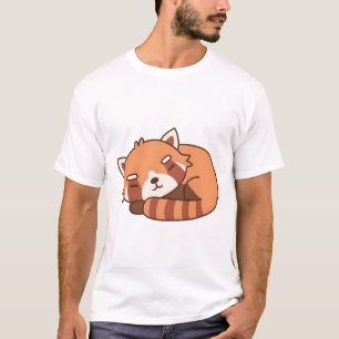 T-shirt Panda rouge dormant mignon
