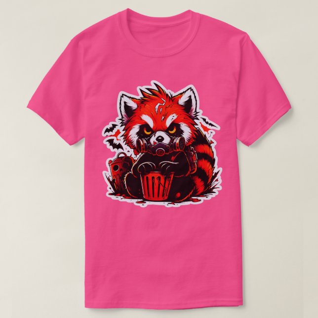 T-shirt Panda rouge éffrayant Ours joli halloween (Design devant)