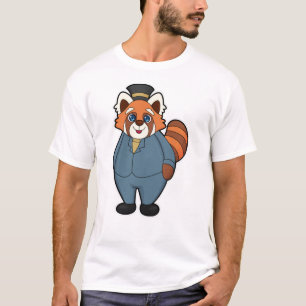 T-shirt Panda rouge en chambre avec Casquette