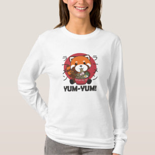 T-shirt Panda rouge japonais Ramen Kawaii nouilles