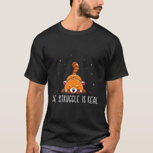 T-shirt Panda Rouge La Lutte Est Véritable Panda Rouge