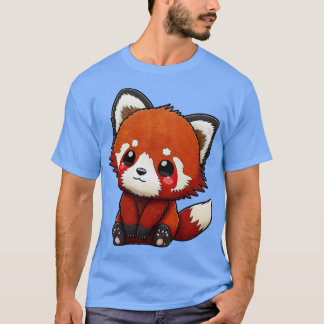 T-shirt Panda rouge mignon 21