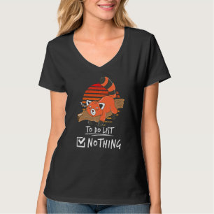 T-shirt Panda rouge mignon animal paresseux Pour faire la