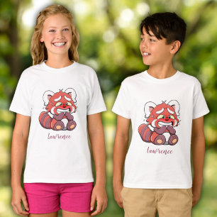 T-shirt Panda rouge mignonne et embêté Enfants personnalis
