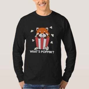 T-shirt Panda Rouge Popcorn Whats Poppin Funny