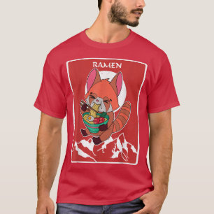 T-shirt Panda rouge ramen nouille japonaise cuisine japona