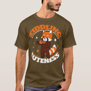 T-shirt Panda rouge sur violon