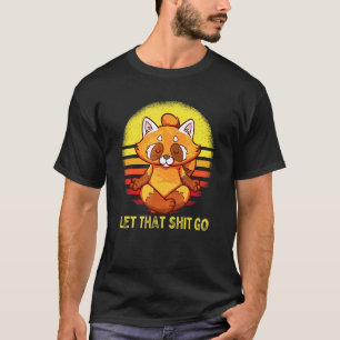 T-shirt Panda roux Cute tenue de yoga méditation pose vê