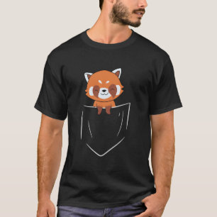T-shirt Panda roux dans la poche Animal dans la poche