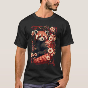 T-shirt Panda roux Fleur de cerisier japonais