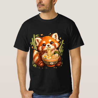 T-shirt Panda roux mangeant des ramen – Adorable amateur d