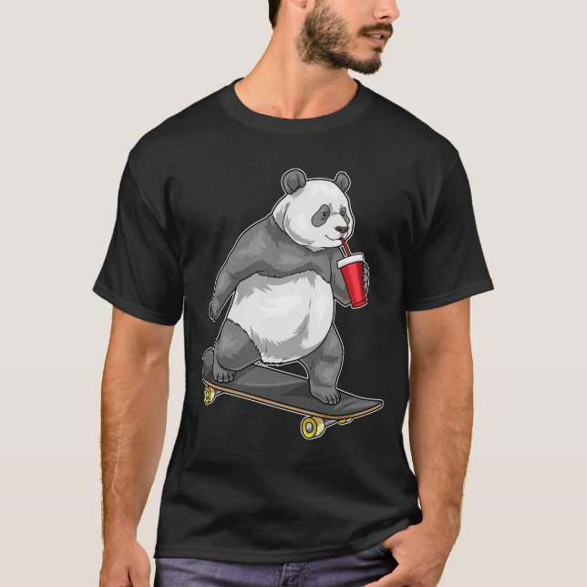 T-shirt Panda Skateboard (Devant)