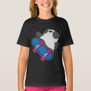 T-shirt Panda Skateur Planche à Roulettes Sports