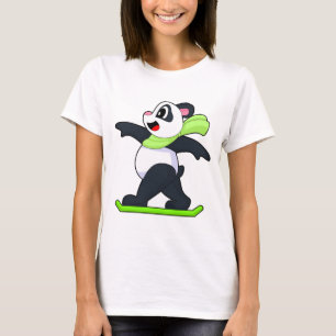 T-shirt Panda Snowboardeur Planche à neige Sports d'hiver