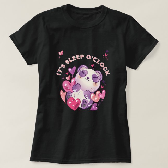 T-shirt Panda somptueux design de chemise de couchage (Design devant)
