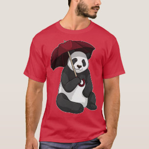 T-shirt Panda sous la pluie avec parapluie