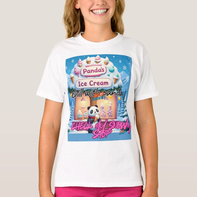 T-shirt Panda takes bold step in  winter wonderland  (Devant)