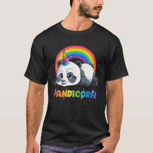 T-shirt Panda Unicorn Pandicorn Filles Femmes Arc-en-ciel