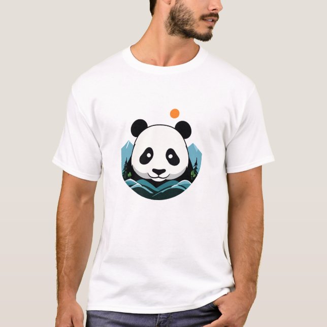 T-shirt Panda Vector Art Animal Moderne Ville Urbaine Grap (Devant)