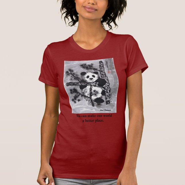 T-shirt Panda - vous pouvez faire au monde un meilleur (Devant)
